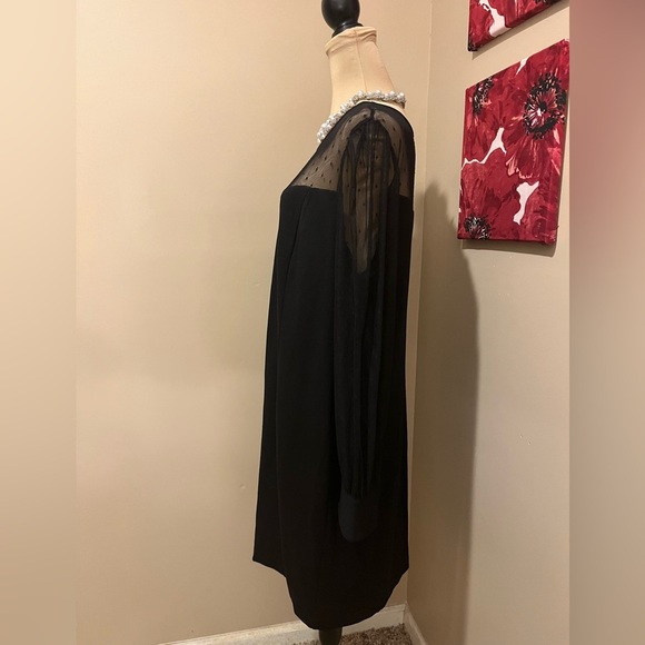 NWT Lane Bryant Mesh Yoke/Sleeve Sheath Dress, Size 18 - Picture 5 of 8